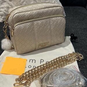 Pom Pom London Soft Beige Lattice bag - Original Plus/Mayfair Plus